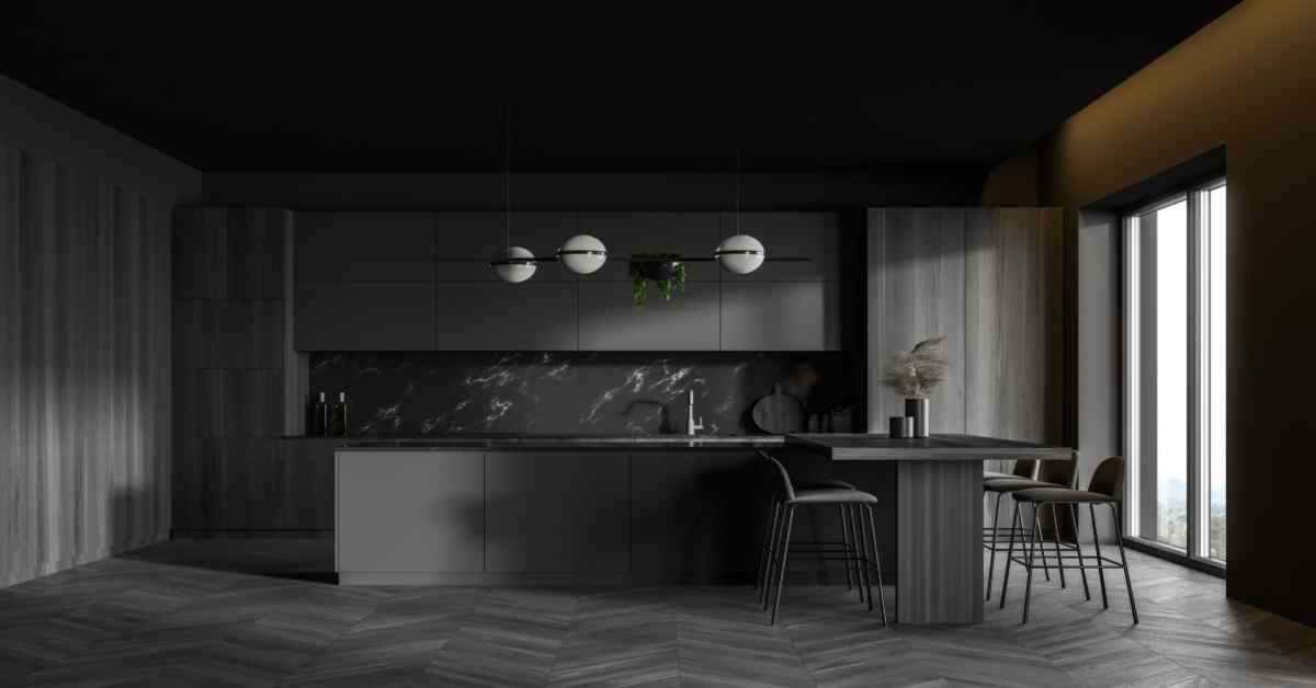 black and grey colour kitchen as per vastu