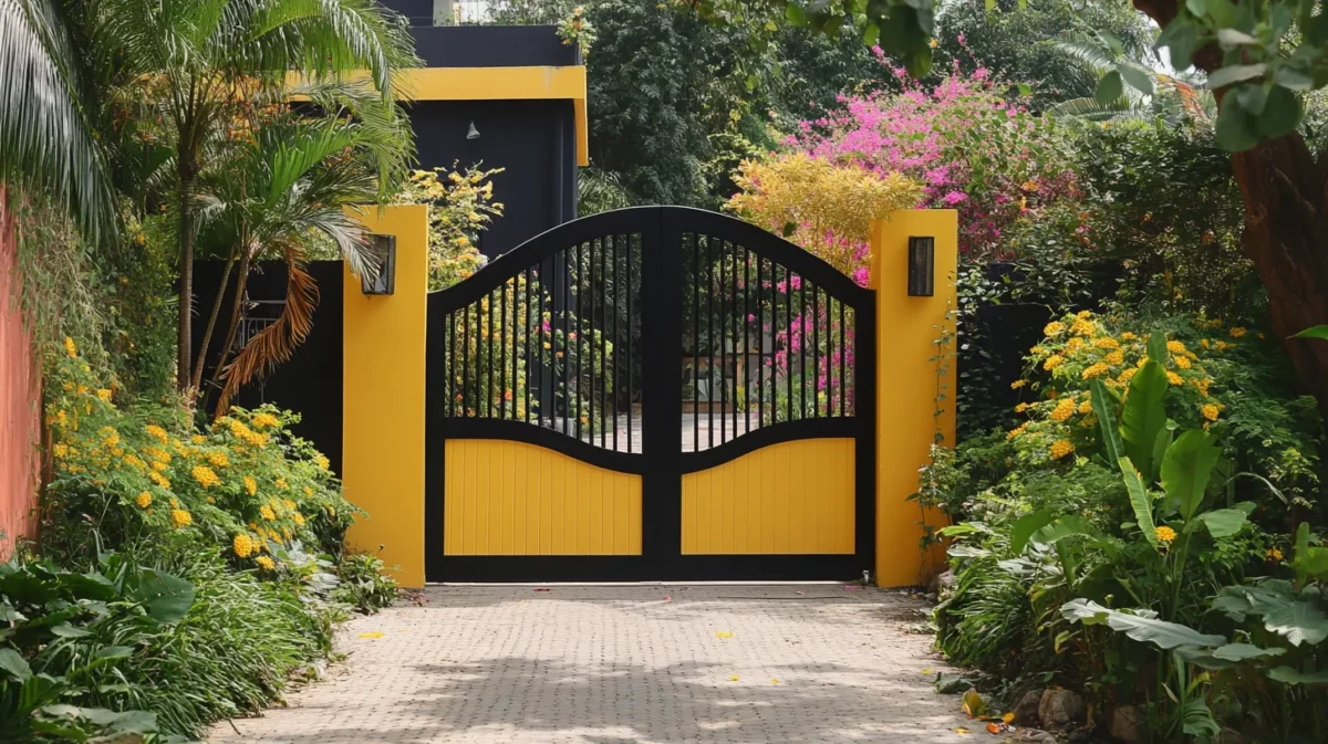 black and light yellow main gate colour combination