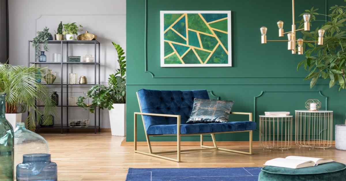 blue and green hall wall colour combination