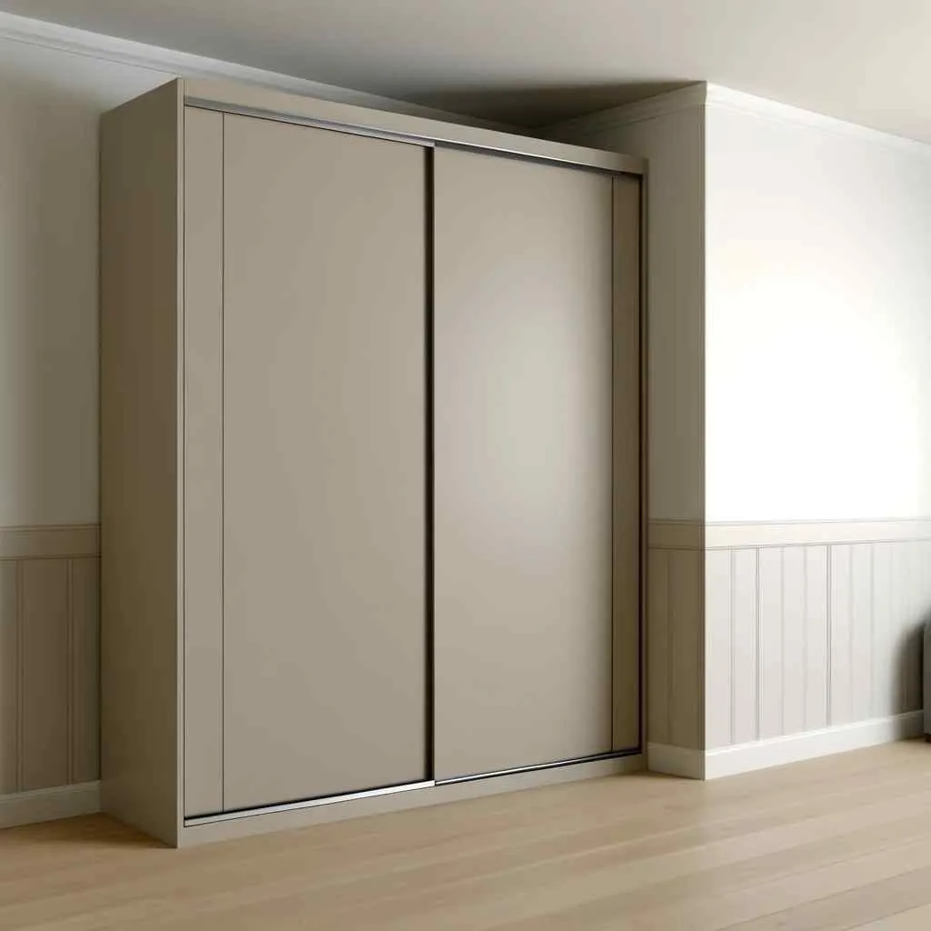 clean lines and neutral tones simple 2 door sliding wardrobe design