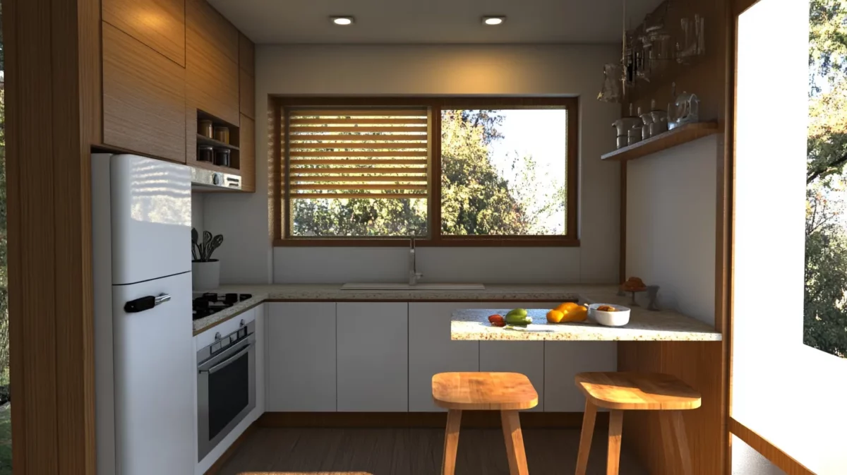 design concept for sliding windows used in the kitchen