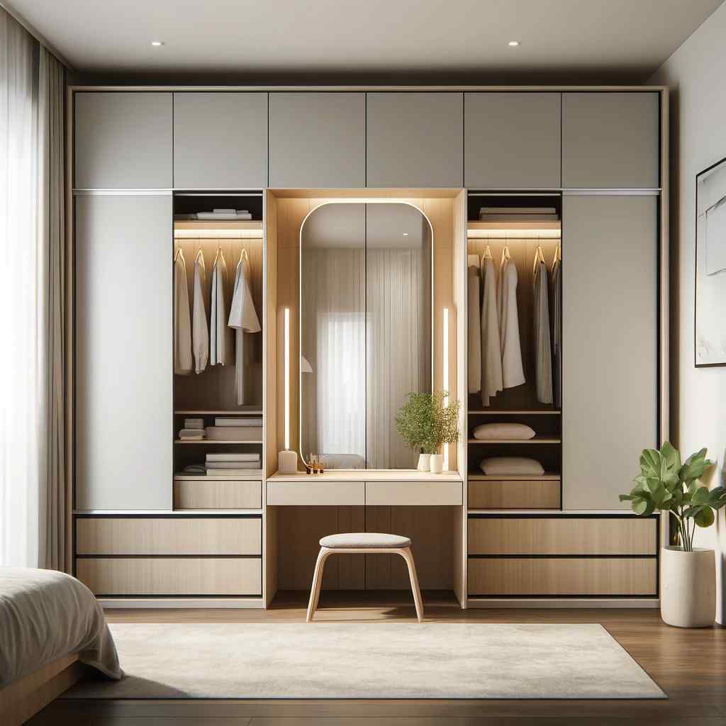 dressing table duo for 2 door sliding wardrobe design