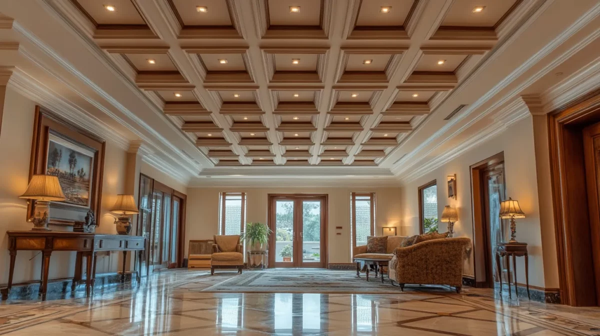 false ceiling with a coffered design