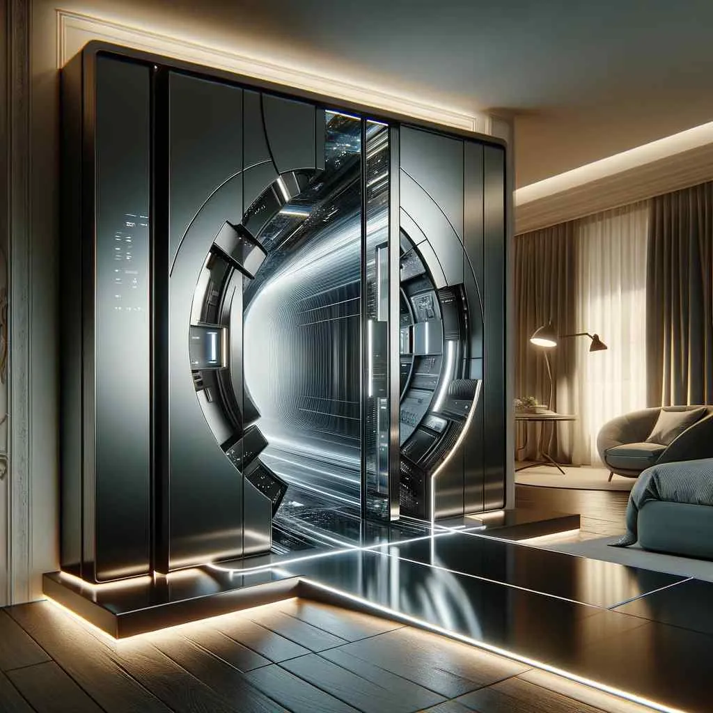 futuristic modern 2 door sliding wardrobe design