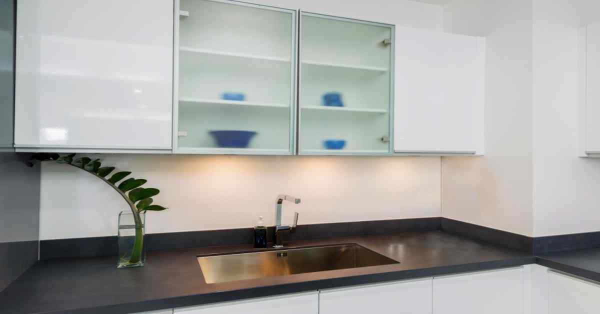 glass cupboard design for kitchen