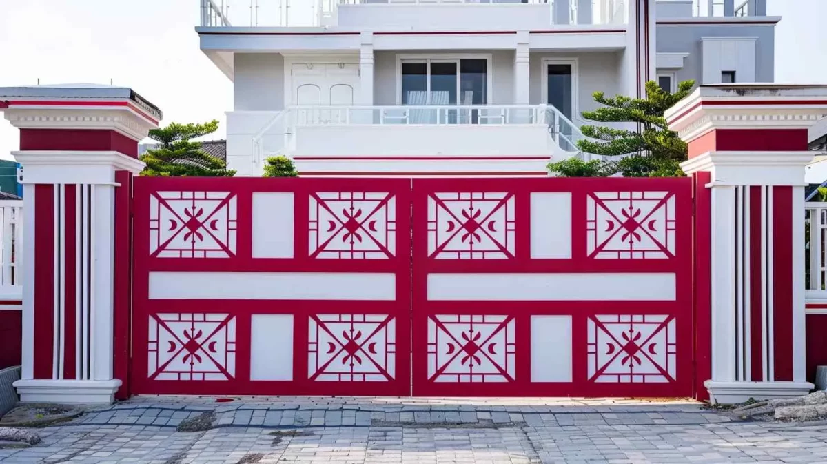 Red and White Main Gate Colour Combination