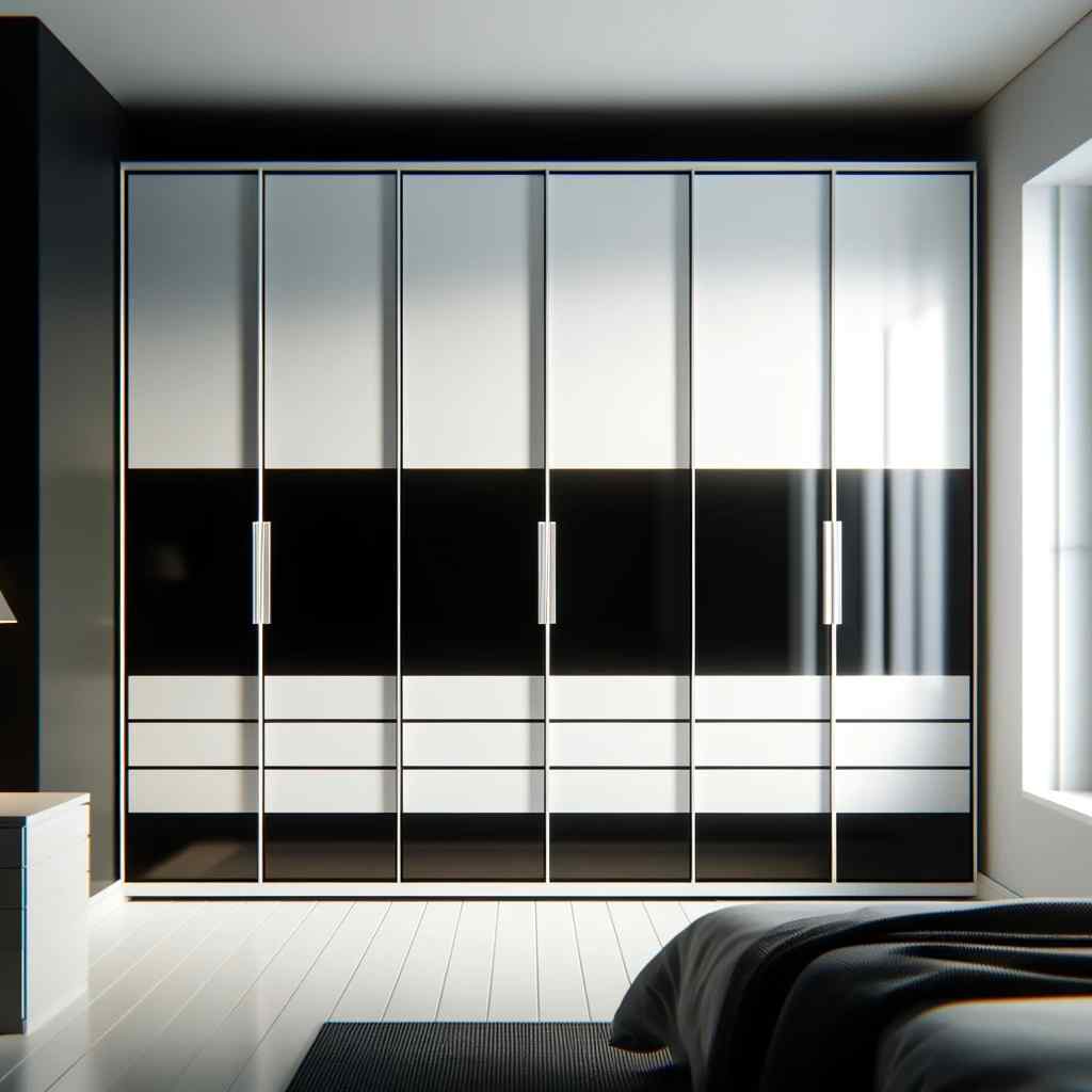 high gloss white and black wardrobe laminate colour combinations