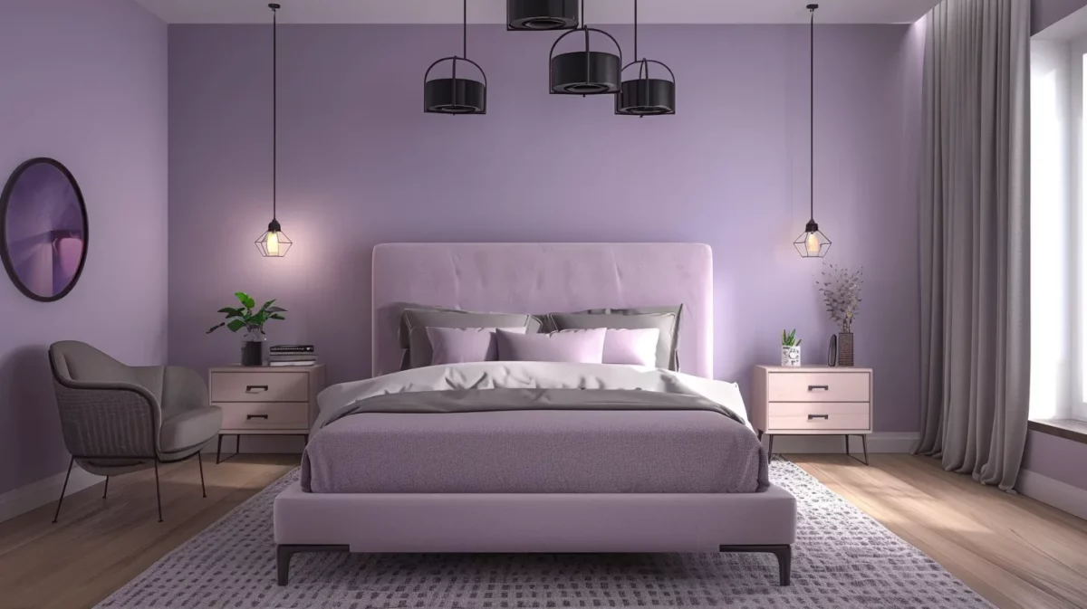 lavender shade in bedroom paint colour