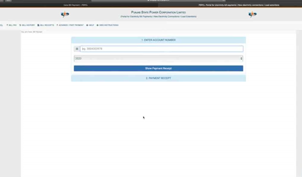 make an advance partial payment for a pspcl bill online