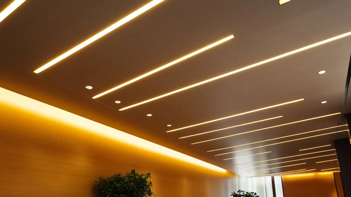 minimalist linear suspended ceiling design