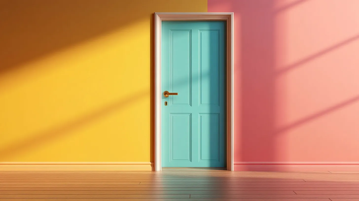 modern safety door designs with a dash of color