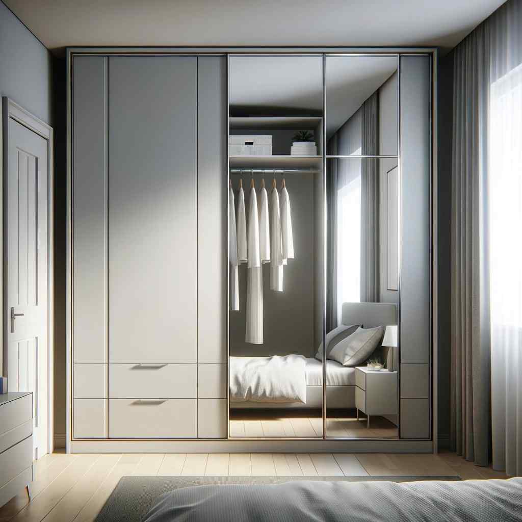 modern wardrobe designs for small bedrooms with mirror