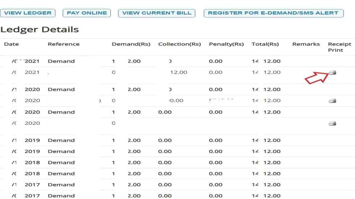 nmmc property tax online tax payment receipt print