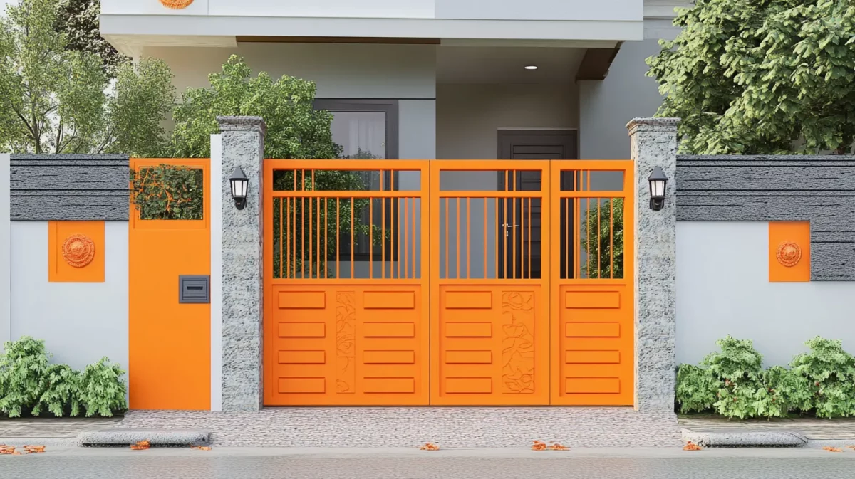 orange colour front main gate colour combination