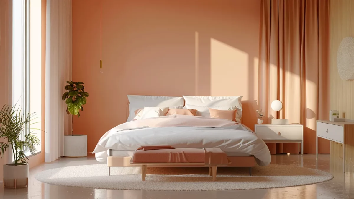 peach bedroom paint colour