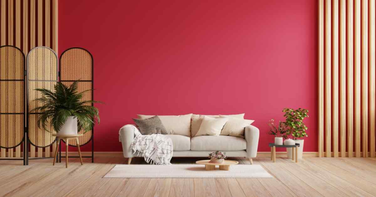 pink and beige hall wall colour combination