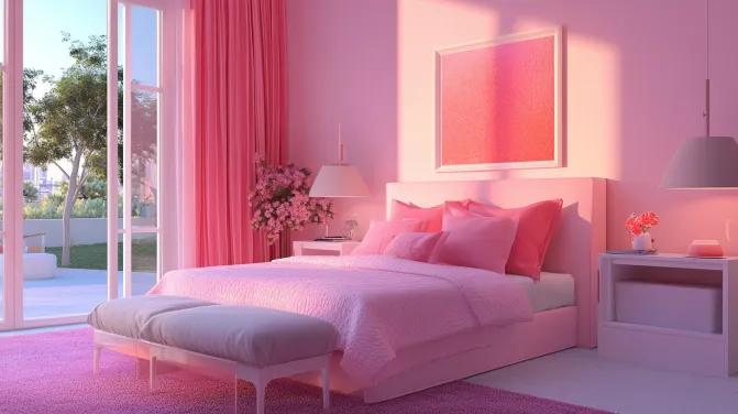 pink bubble gum bedroom wall colour