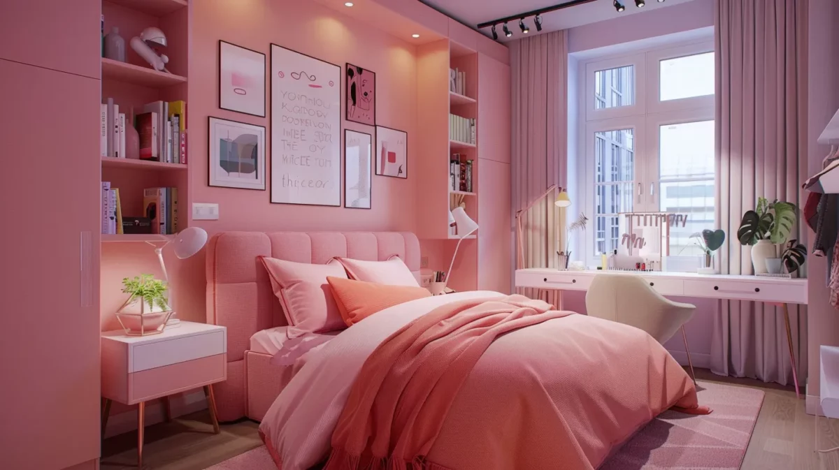 pink girls bedroom paint colour