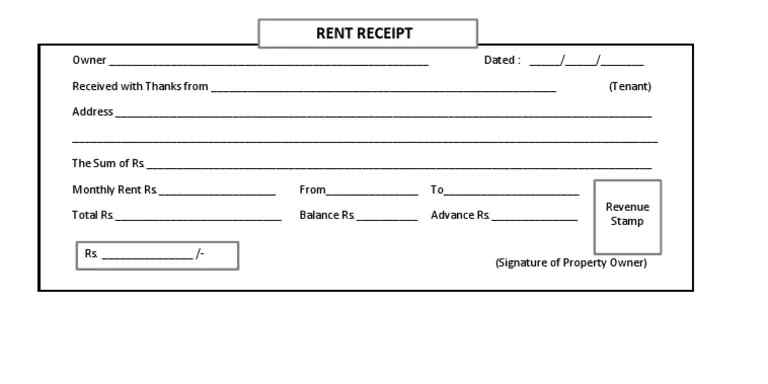 The Room Rent Receipt Format: Keep Records Organised