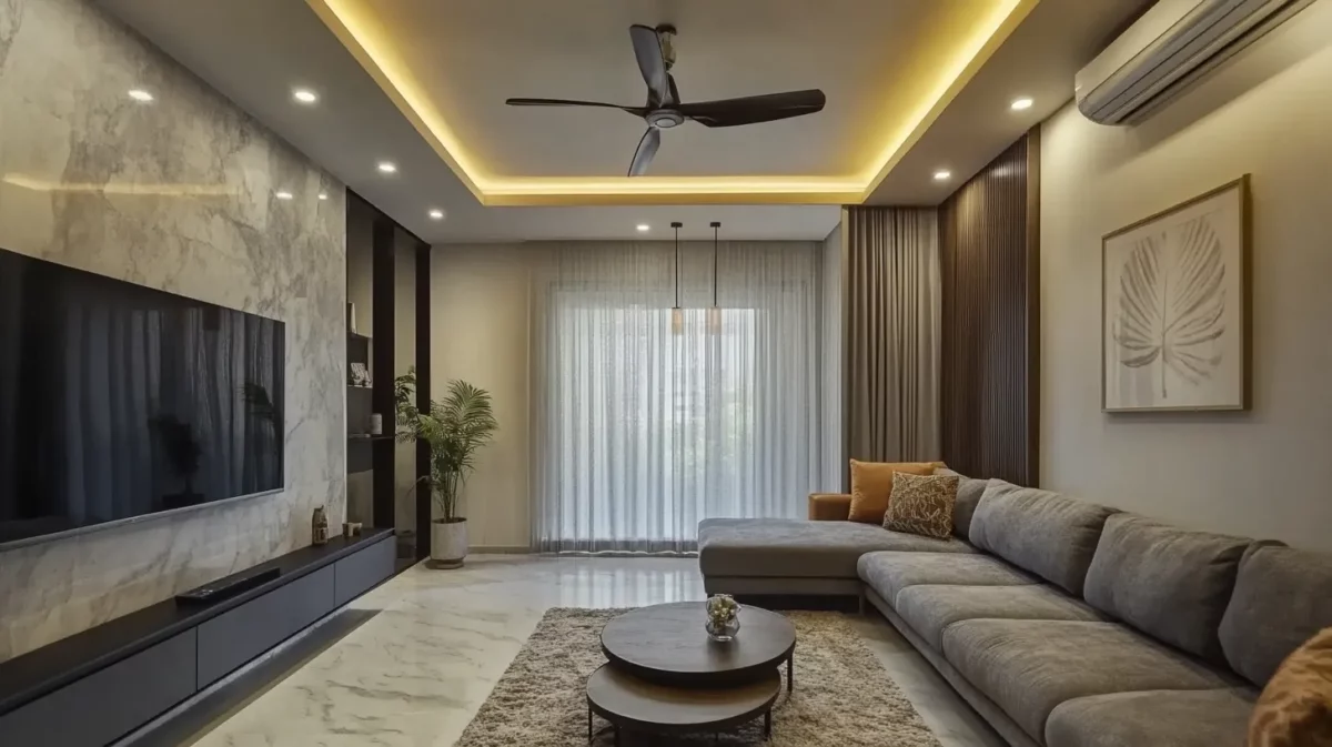 simple false ceiling design for drawing room