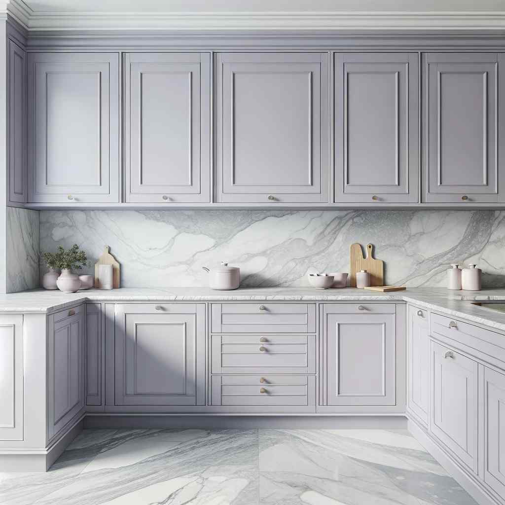 soft lavender and grey marble kitchen sunmica colour combination