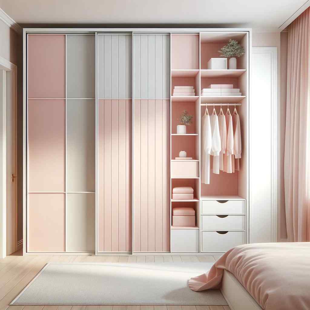 soft pink and white bedroom wardrobe colour combinations