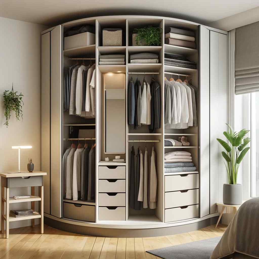 space saving wardrobes designs for small rooms with mirror