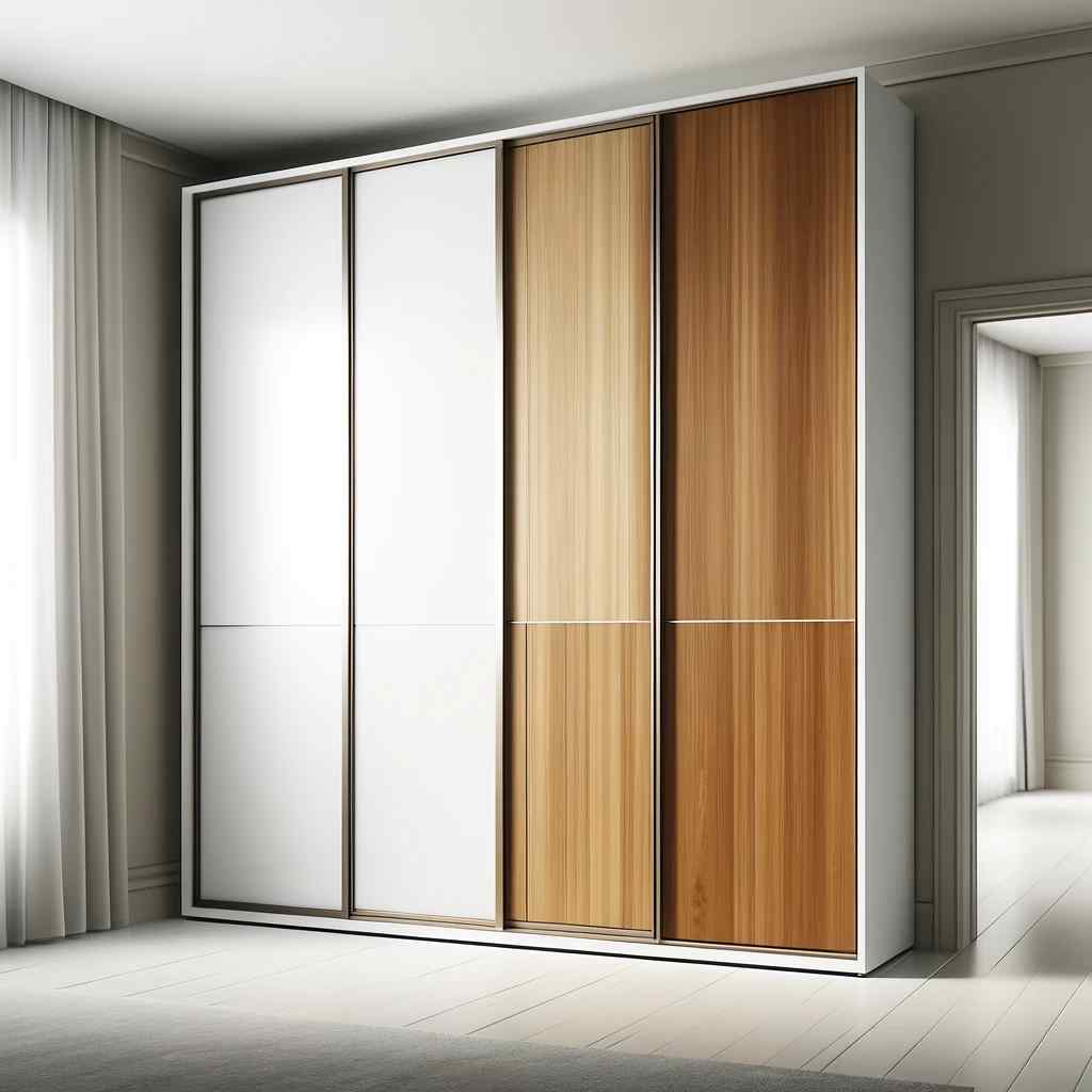 white and oak two colour combination of wardrobe