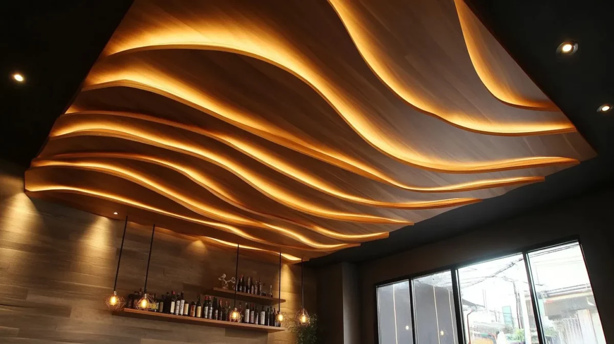 wood panels ceiling design