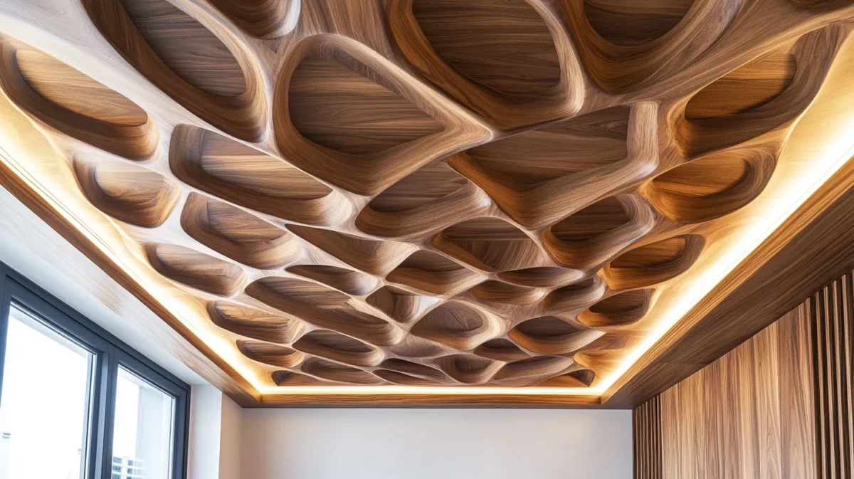 wooden pop up ceiling design