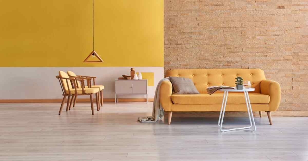 yellow and white hall wall colour combination