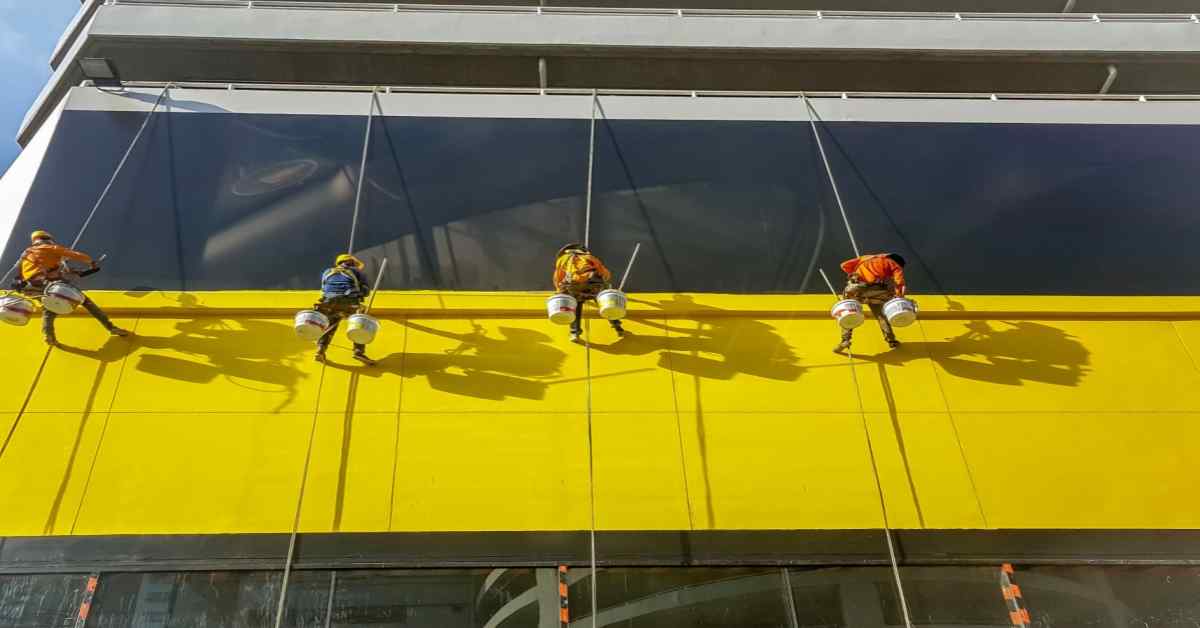 yellow commercial building exterior