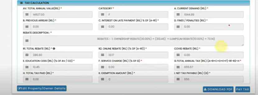 submit the information in edmc property tax online ayment payment 