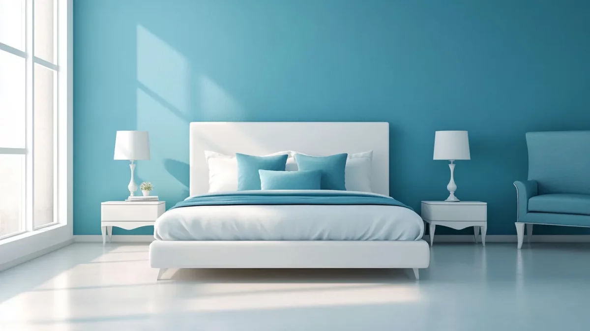 aquamarine and white colour combinations for bedroom walls