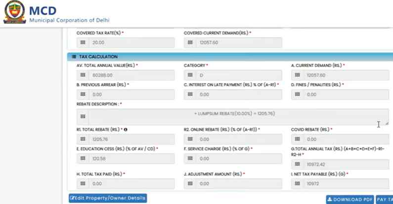 check the calculation in edmc property tax calculator