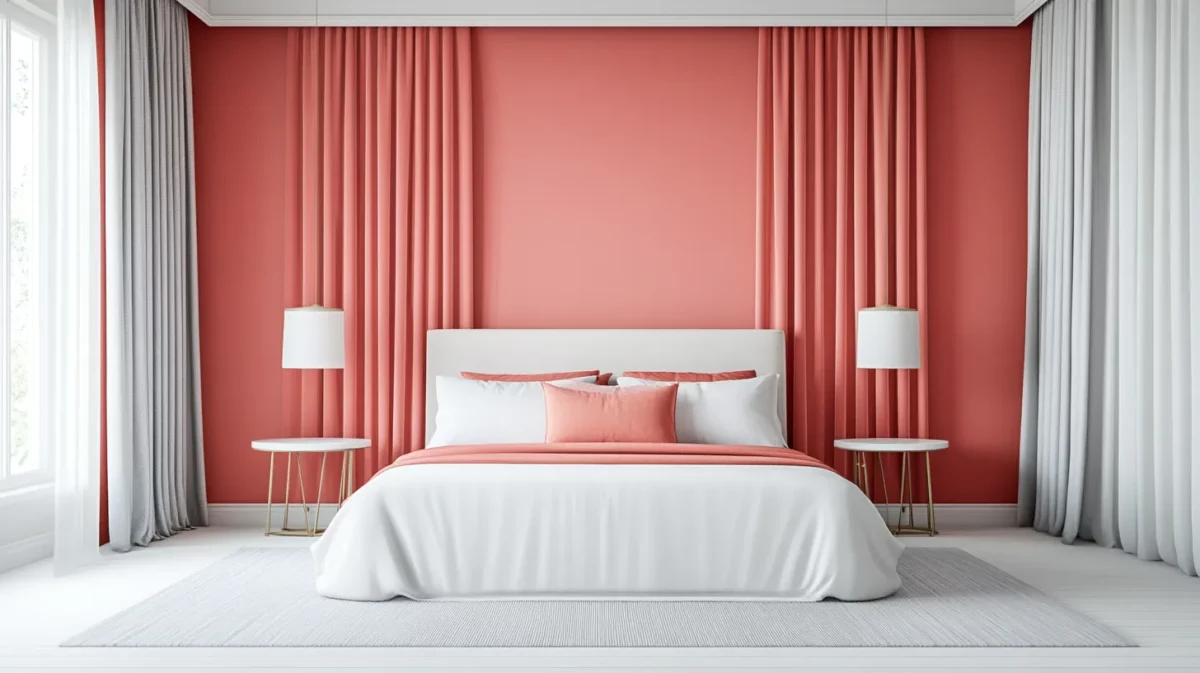 creams and coral colour combinations for bedroom walls