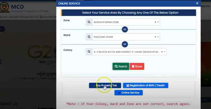 enter property details ndmc property tax calculator