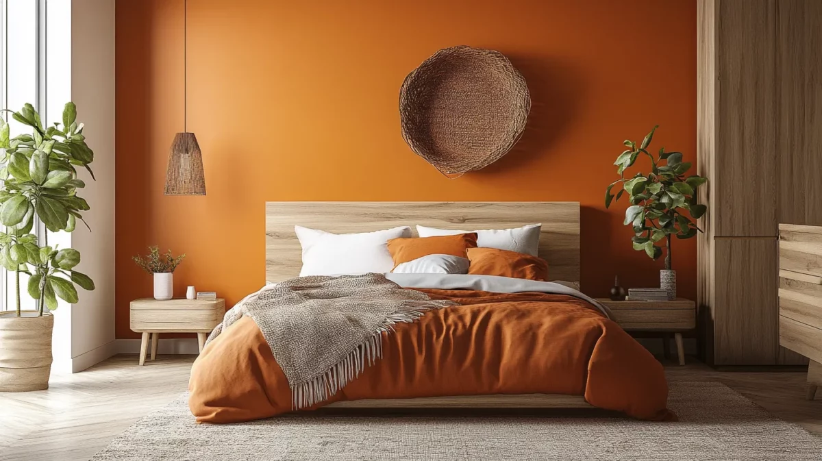 orange and tan colour combinations for bedroom walls