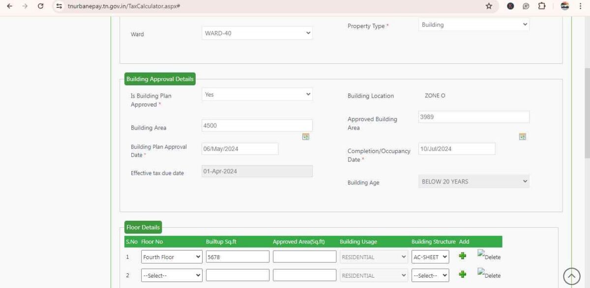 tambaram property tax calculator