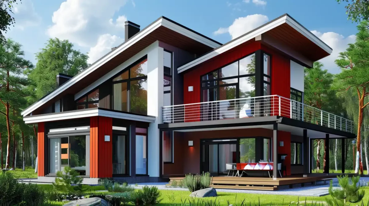 brown white and red exterior house colour combinations