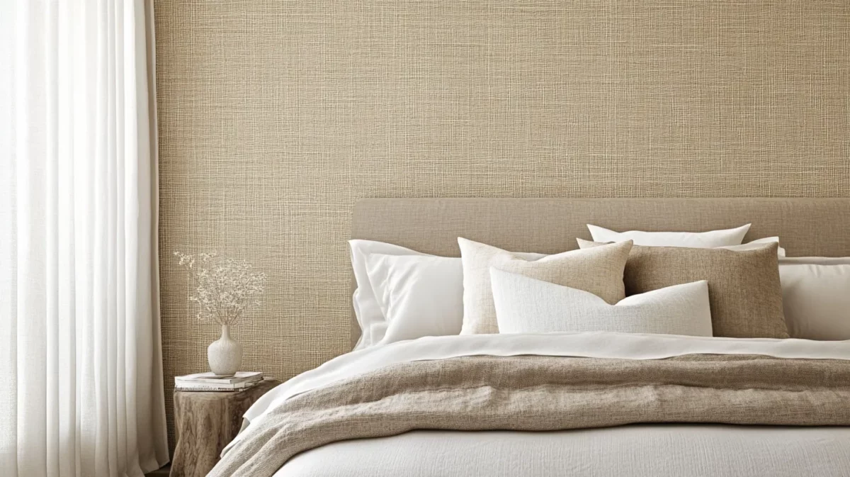 linen wall texture for contemporary feel for bedroom