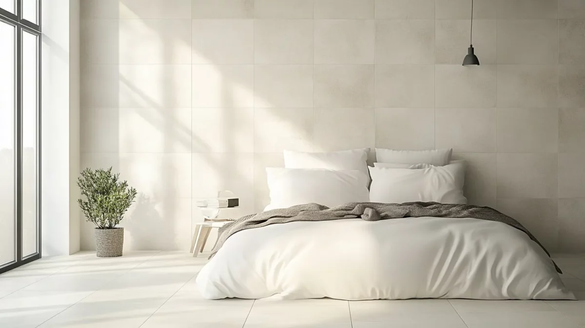 neutral tile wall texture for unembellished environment for bedroom