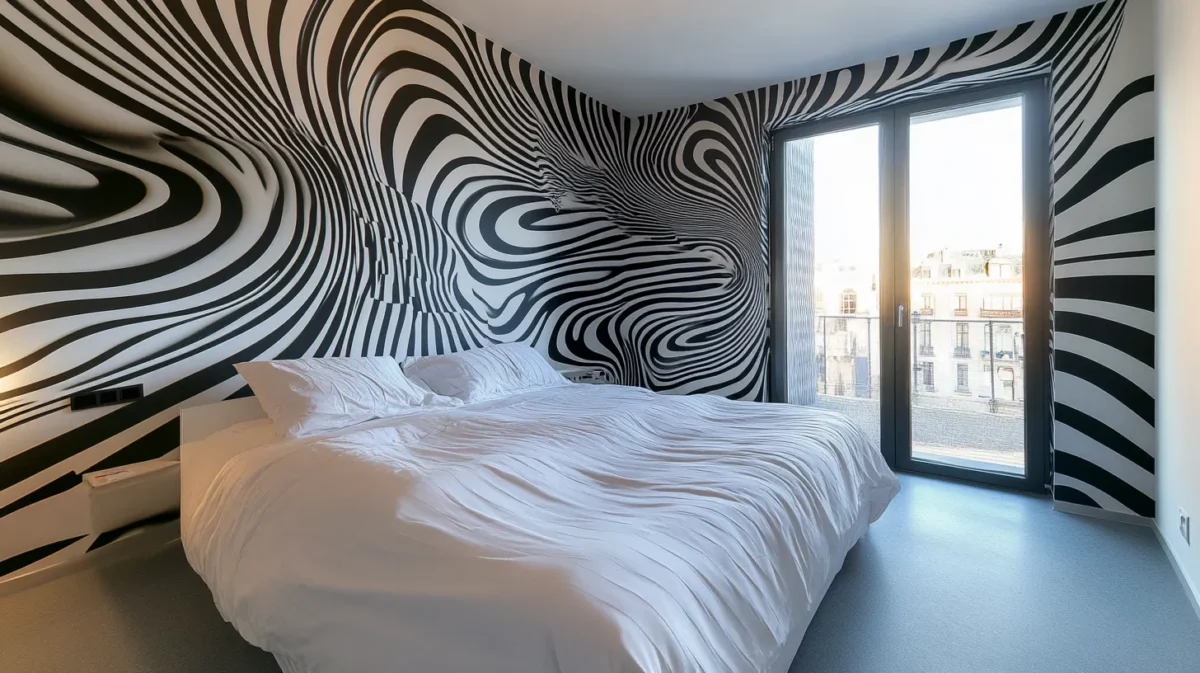 optical illusion wall texture for bedroom