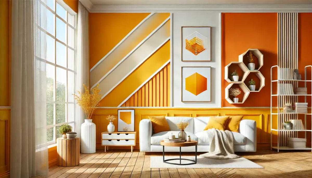 orange and yellow combination wall paint