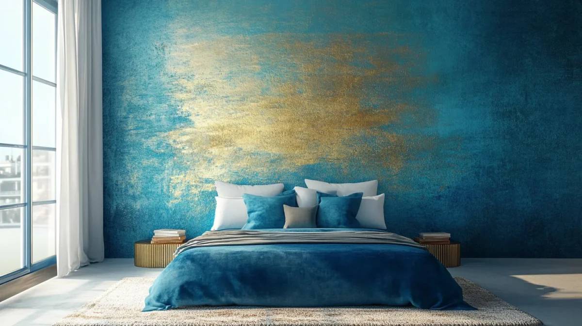 sea gold wall texture for a royal look for bedroom