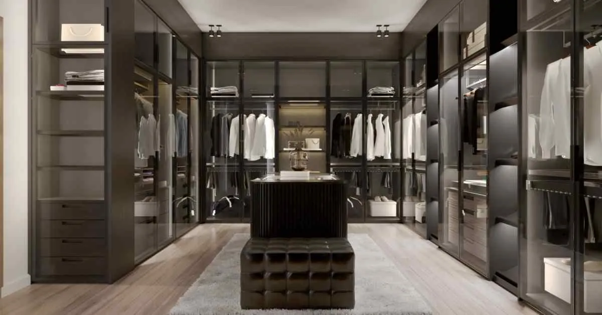 walk in closet in a luxury house