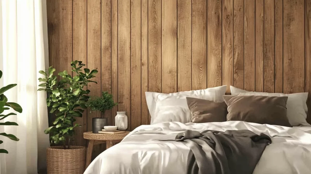 wooden panels wall texture for countryside ambience for bedroom