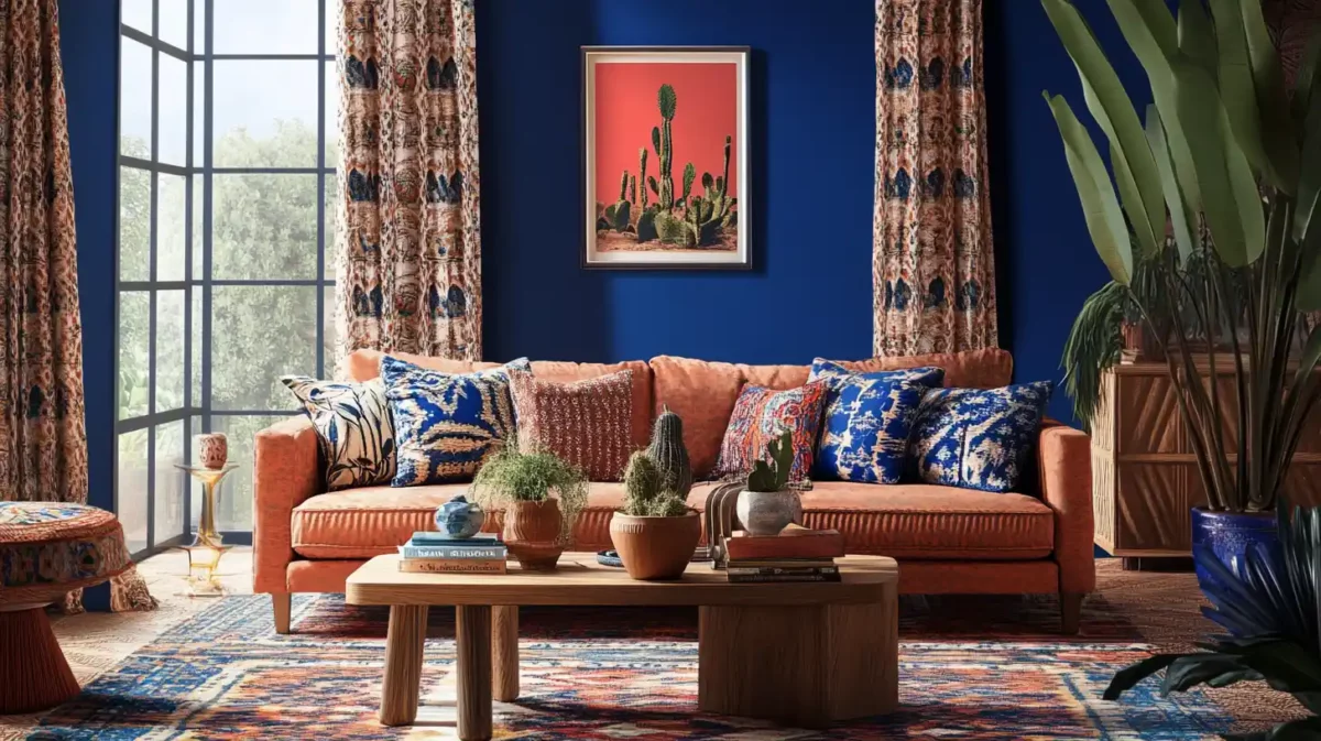 boho delight accented with royal blue vibrance