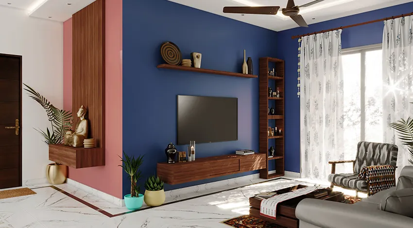 bold colours with ganges midnight for living room