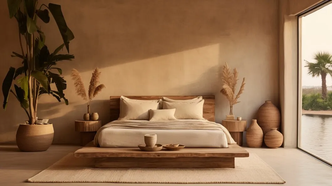 brown and cream colour combination for bedroom walls